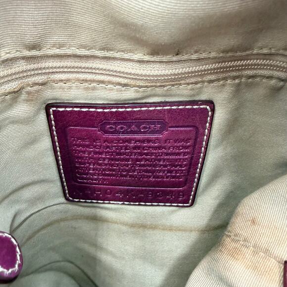 Coach Purple Shoulder Bag Leather Strap Purse Fringe Change Purse with Dust Bag - Picture 14 of 16